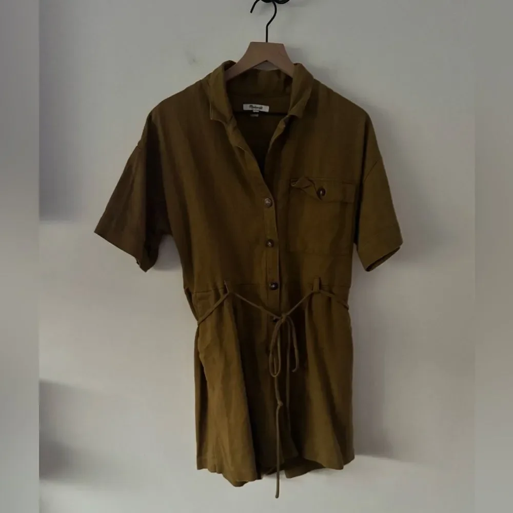Madewell Olive Utility Romper Medium